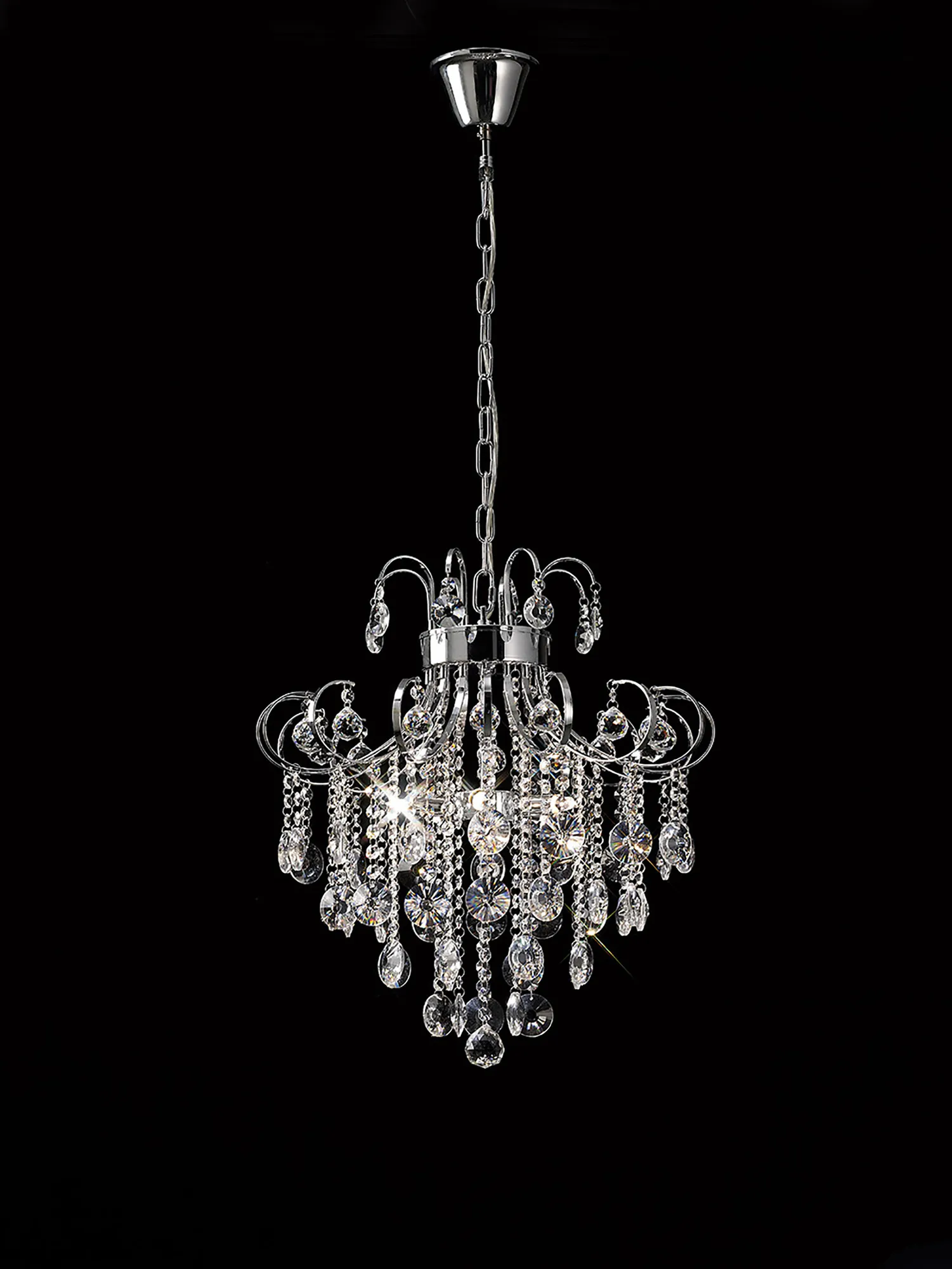 IL31055  Rosina Crystal Chandelier 6 Light Polished Chrome